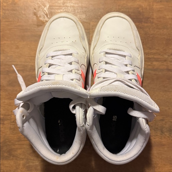 Adidas Women’s Hoops 3.0 Mid Cut Classic White Pink Gum Basketball Shoes Sz 7.5 - Picture 7 of 12